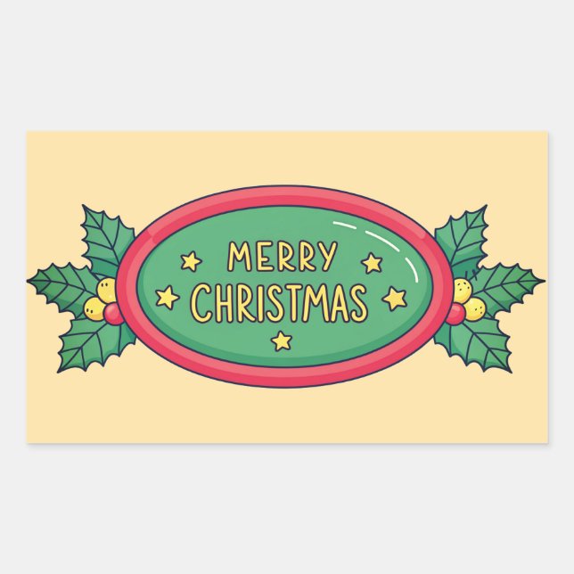 Adesivo Retangular Vinhetas de férias lindas (Frente)