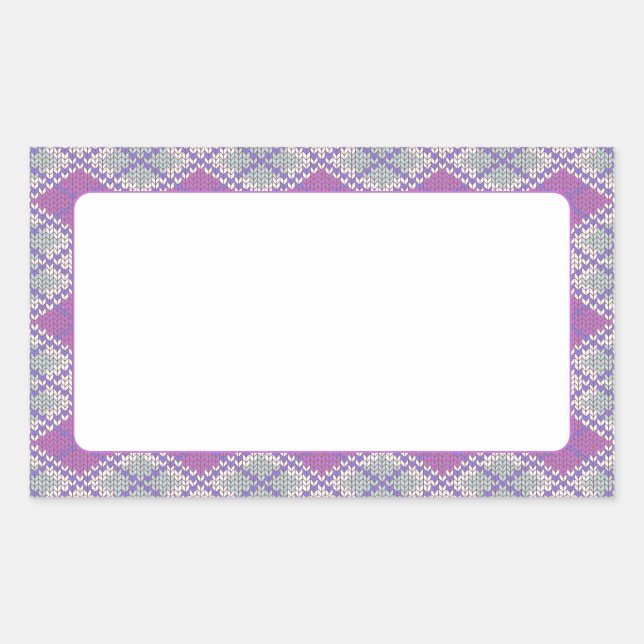 Adesivo Retangular Vinhetas de materiais retangulares do KNIT ARGYLE  (Frente)
