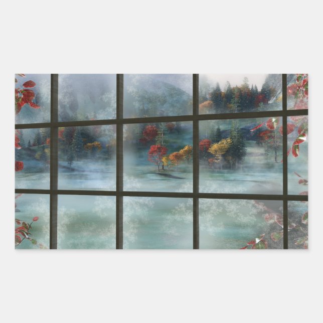 Adesivo Retangular Vinhetas de outono de Cwm (Frente)