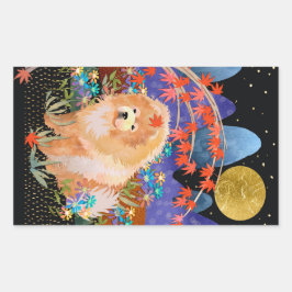 Adesivo Retangular vinhetas de retângulo de Chow ORIGAMI AUTUMN