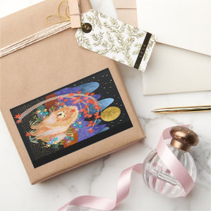 Adesivo Retangular vinhetas de retângulo de Chow ORIGAMI AUTUMN