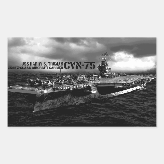 Adesivo Retangular Vinhetas de retângulo Harry S. Truman CVN- 75 (Frente)
