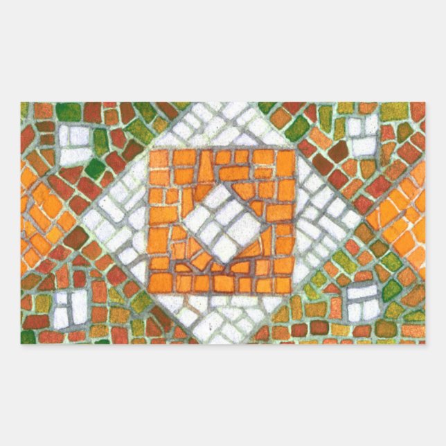 Adesivo Retangular Vinhetas de retângulo MOSAIC AUTUMN (Frente)