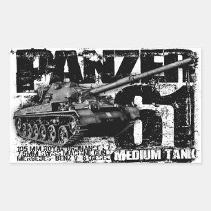 Adesivo Retangular Vinhetas de retângulo Panzer 61