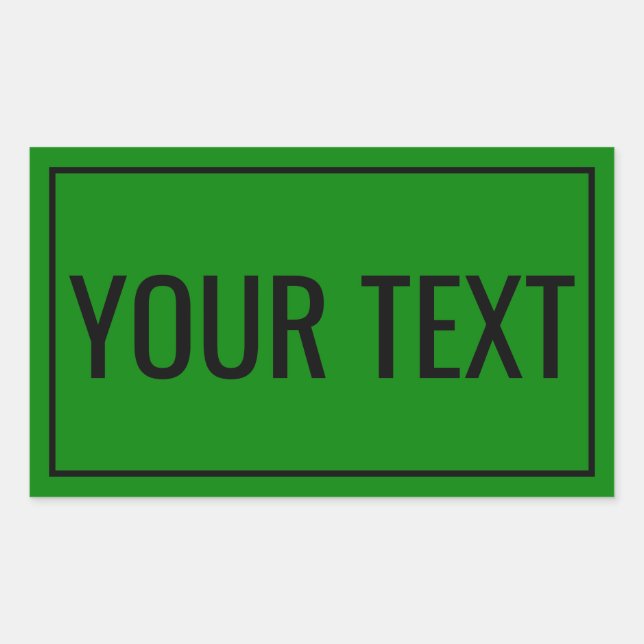 Adesivo Retangular Vinhetas de texto personalizadas para empresas ou  (Frente)