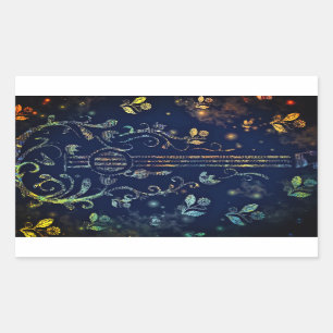 Adesivo Retangular Vinhetas de Violão Floral