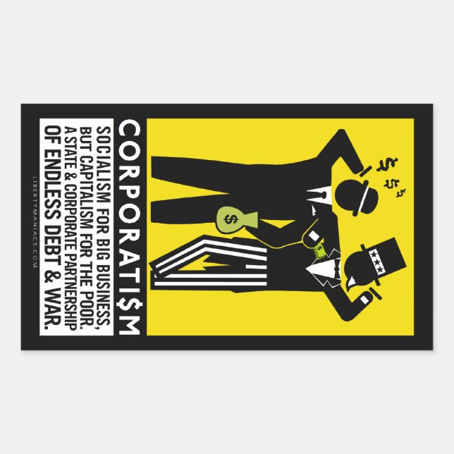 Adesivo Retangular Vinhetas do Corporativismo (Frente)