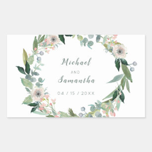 Adesivo Retangular Vinhetas Florais De Casamento De Ferro Elegante