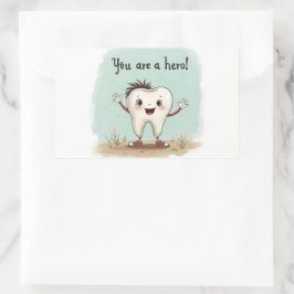 Adesivo Retangular Vinhetas para pequenos dentistas