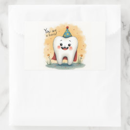 Adesivo Retangular Vinhetas para pequenos dentistas