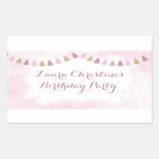 Adesivo Retangular Vinhetas para uma Festa de aniversário