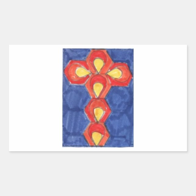 Adesivo Retangular Vinhetas retangulares brilhantes entre Motif (Frente)