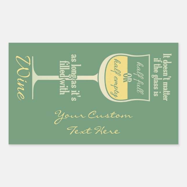 Adesivo Retangular Vinho branco Vinho vinheta personalizada (Frente)