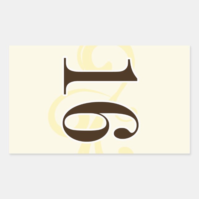 Adesivo Retangular Vinho Rótulo Número Vinhetas 16 (Frente)