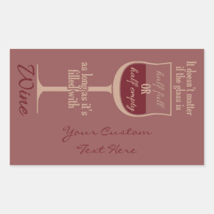 Adesivo Retangular Vinho Vermelho Vidro vinhetas personalizadas