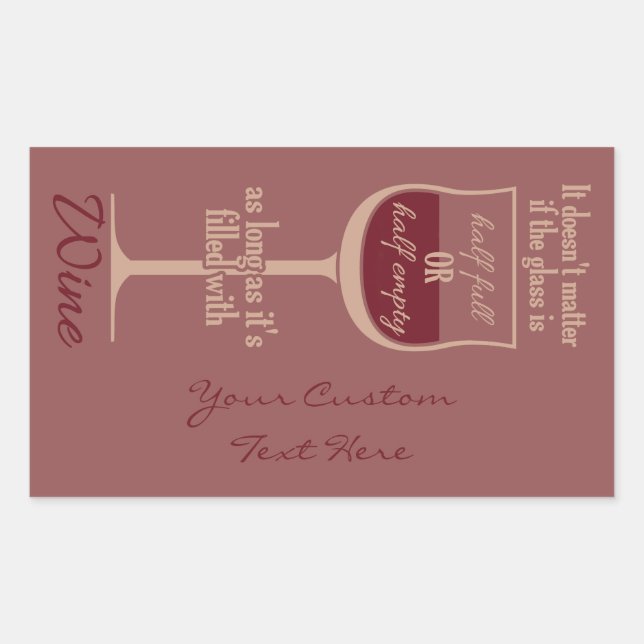 Adesivo Retangular Vinho Vermelho Vidro vinhetas personalizadas (Frente)