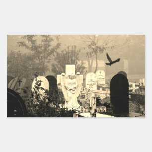 ADESIVO RETANGULAR VINHOS DE RETÂNGULO DE GRAVEYARD