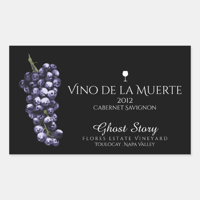 Adesivo Retangular Vino de la muerte (Frente)