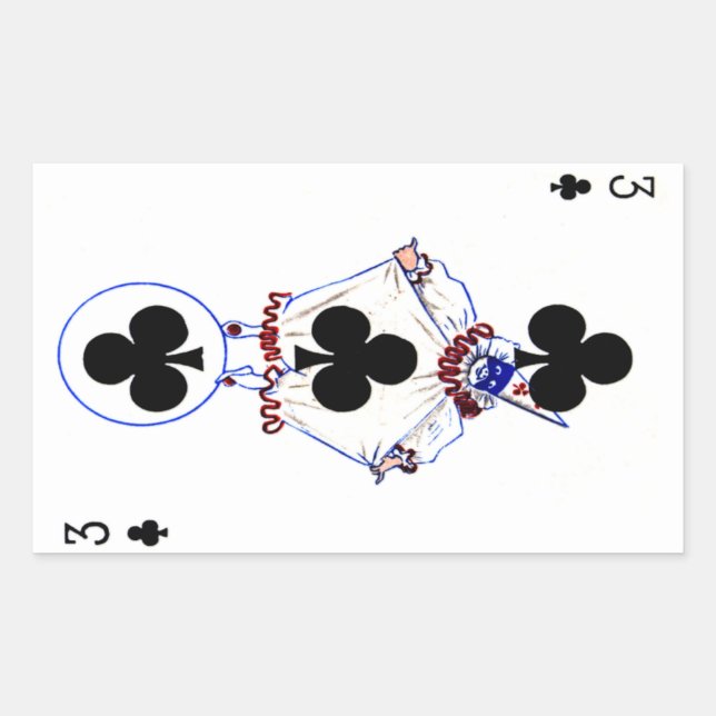 Adesivo Retangular Vintage 3 of Clubs Sticker (Frente)