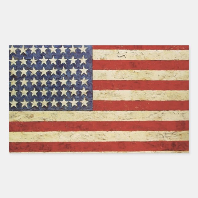 Adesivo Retangular Vintage American Flag Sticker (Frente)