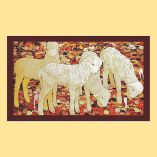 Adesivo Retangular Vintage Animais Lindos Páscoa