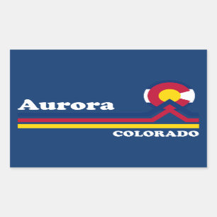 Adesivo Retangular Vintage Aurora Colorado