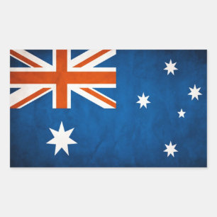 Adesivo Retangular Vintage AUSTRALIA FLAG Sticker