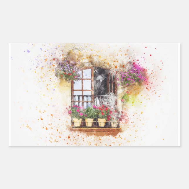 Adesivo Retangular Vintage Balcony (Frente)