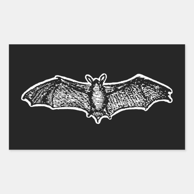 Adesivo Retangular Vintage Bat (Frente)