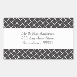 Adesivo Retangular Vintage Black & White Cross Hatkers