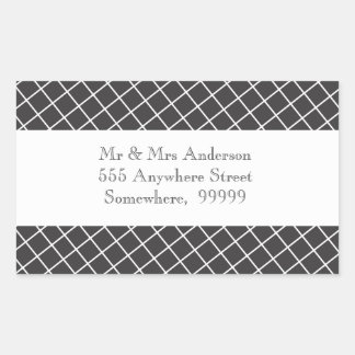 Adesivo Retangular Vintage Black & White Cross Hatkers