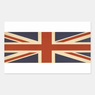 Adesivo Retangular Vintage British Union Flag