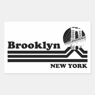Adesivo Retangular Vintage Brooklyn Nova York