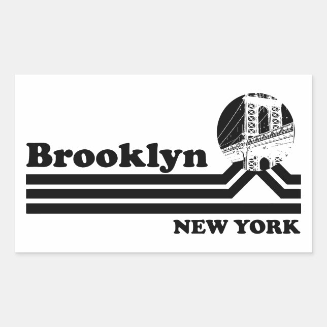 Adesivo Retangular Vintage Brooklyn Nova York (Frente)