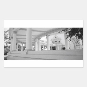 Adesivo Retangular Vintage - Colonata Curva - Foto Preta e Branca