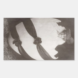 Adesivo Retangular Vintage - Dama de Ovos de Páscoa