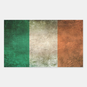 Adesivo Retangular Vintage Distress Flag of Ireland