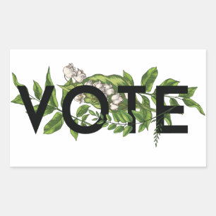 Adesivo Retangular Vintage Greenery, Feminina Floral E Elegante Vai V