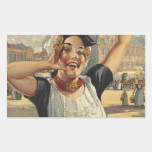 Adesivo Retangular Vintage Holland Air Viagem