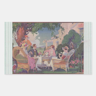 Adesivo Retangular Vintage Lawn Gathering Rectangle Stickers