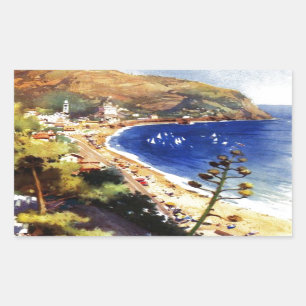 Adesivo Retangular Vintage Levanto Genova Itália Turismo