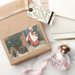Adesivo Retangular Vintage Little Miss Muffet Rima Infantil Aranha