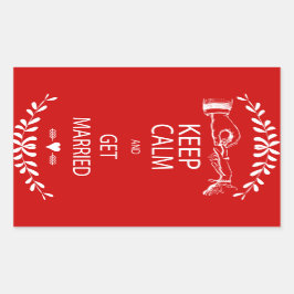 Adesivo Retangular Vintage MANTER CALM SE CASAR