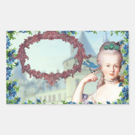 Adesivo Retangular Vintage Marie Antoinette Stickers
