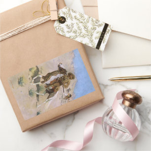 Adesivo Retangular Vintage Militares Cowboys, O Escoteiro de Remingto