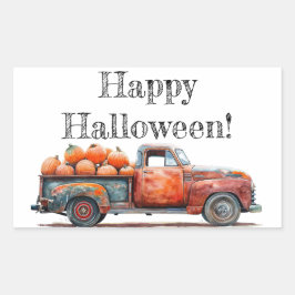 Adesivo Retangular Vintage Pick Pumpkin Harvest