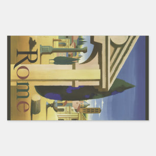 Adesivo Retangular Vintage Roma Itália