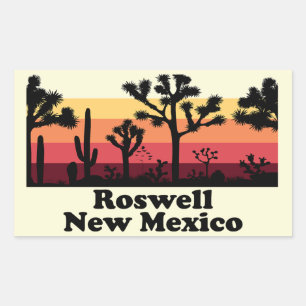 Adesivo Retangular Vintage Roswell Novo México