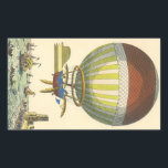 Adesivo Retangular Vintage Science Fiction Steampunk Hot Air Balon<br><div class="desc">Ilustração Vintage Ciência Vitoriana Ficção viagem futurista e imagem de punk a vapor de transporte. Um balão de ar quente (um dirigível) com asas voando sobre o oceano com navios. Um castelo está em terra e uma multidão de pessoas está na costa perto do mar. Um clássico design de ficção...</div>