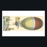 Adesivo Retangular Vintage Science Fiction Steampunk Hot Air Balon<br><div class="desc">Ilustração Vintage Ciência Vitoriana Ficção viagem futurista e imagem de punk a vapor de transporte. Um balão de ar quente (um dirigível) com asas voando sobre o oceano com navios. Um castelo está em terra e uma multidão de pessoas está na costa perto do mar. Um clássico design de ficção...</div>